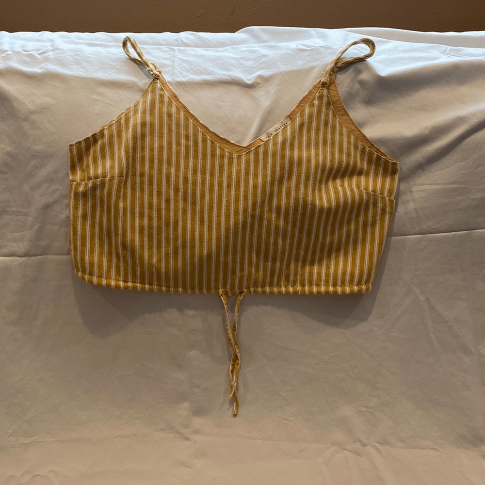 Forever 22 striped tank top with tie at the bottom